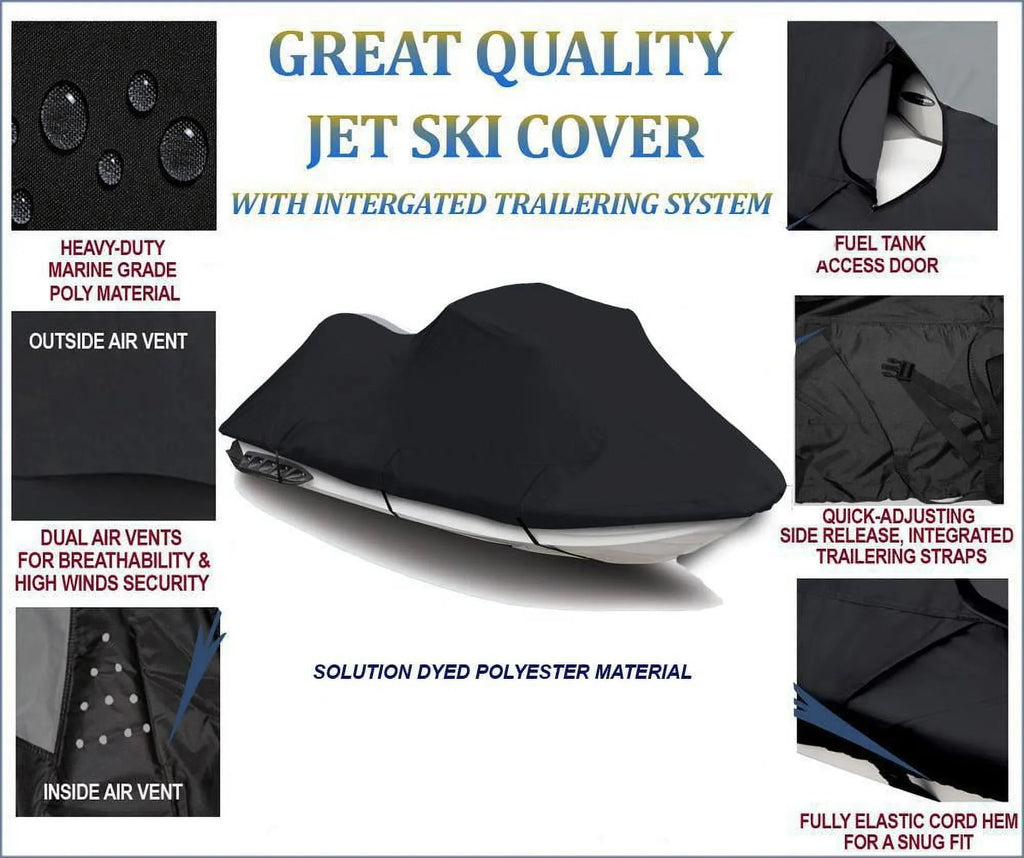 ebony PWC 600D JET SKI Cover Compatible for Polaris Virage TX 2000 2001 2002